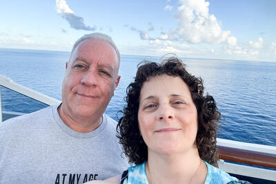 Jackie and Joe take a selfie on MSC Seashore