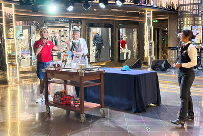 A coffee demonstration on MSC Seashore